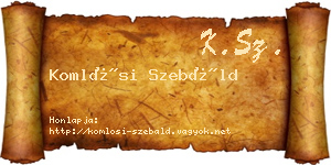 Komlósi Szebáld névjegykártya